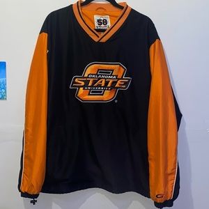Y2K Oklahoma State ‘OSU’ Pullover Windbreaker - Black/Orange - Mens Sz XL